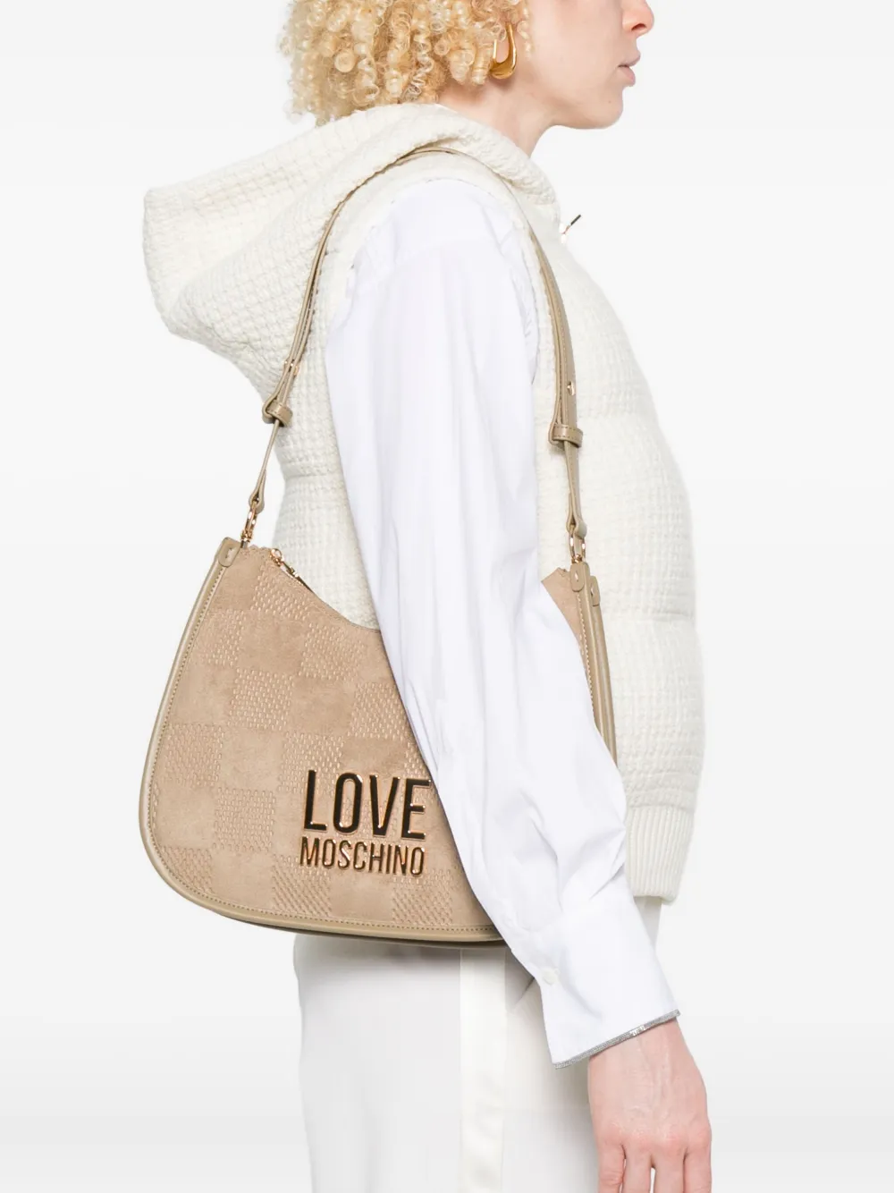 Love Moschino Gewatteerde schoudertas - Beige
