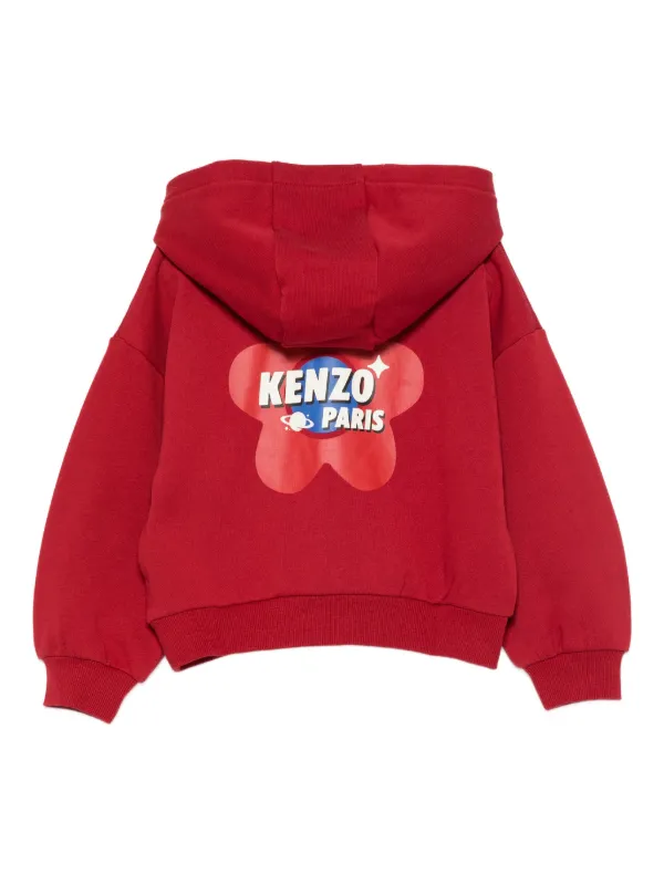 Kenzo Kids Logo Hoodie Red FARFETCH IN
