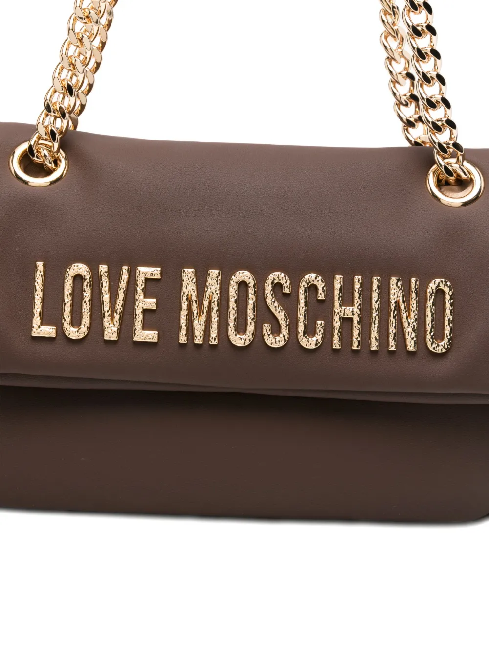 Love Moschino Logo-plaque Shoulder Bag In Brown
