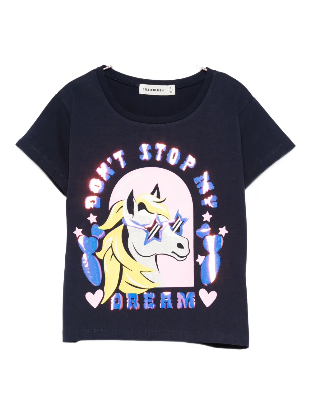 Billieblush Unicorn-print T-shirt In Blue