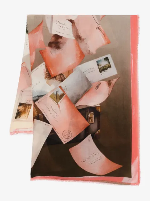 D'aniello letter-print fringed scarf