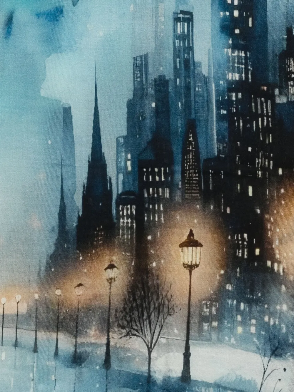 D'aniello cityscape scarf - Blauw
