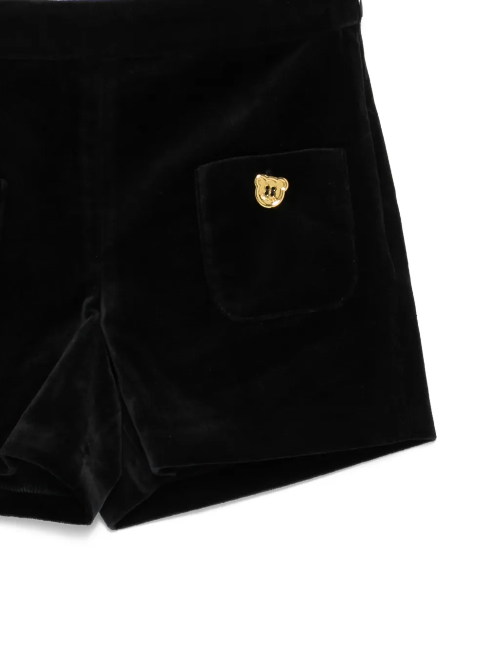 Moschino Kids Fluwelen shorts met beerknoop Zwart