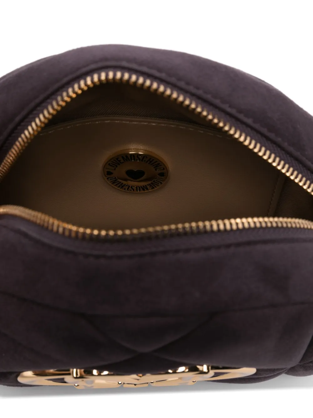 Love Moschino Quilted Logo-plaque Crossbody Bag In Purple