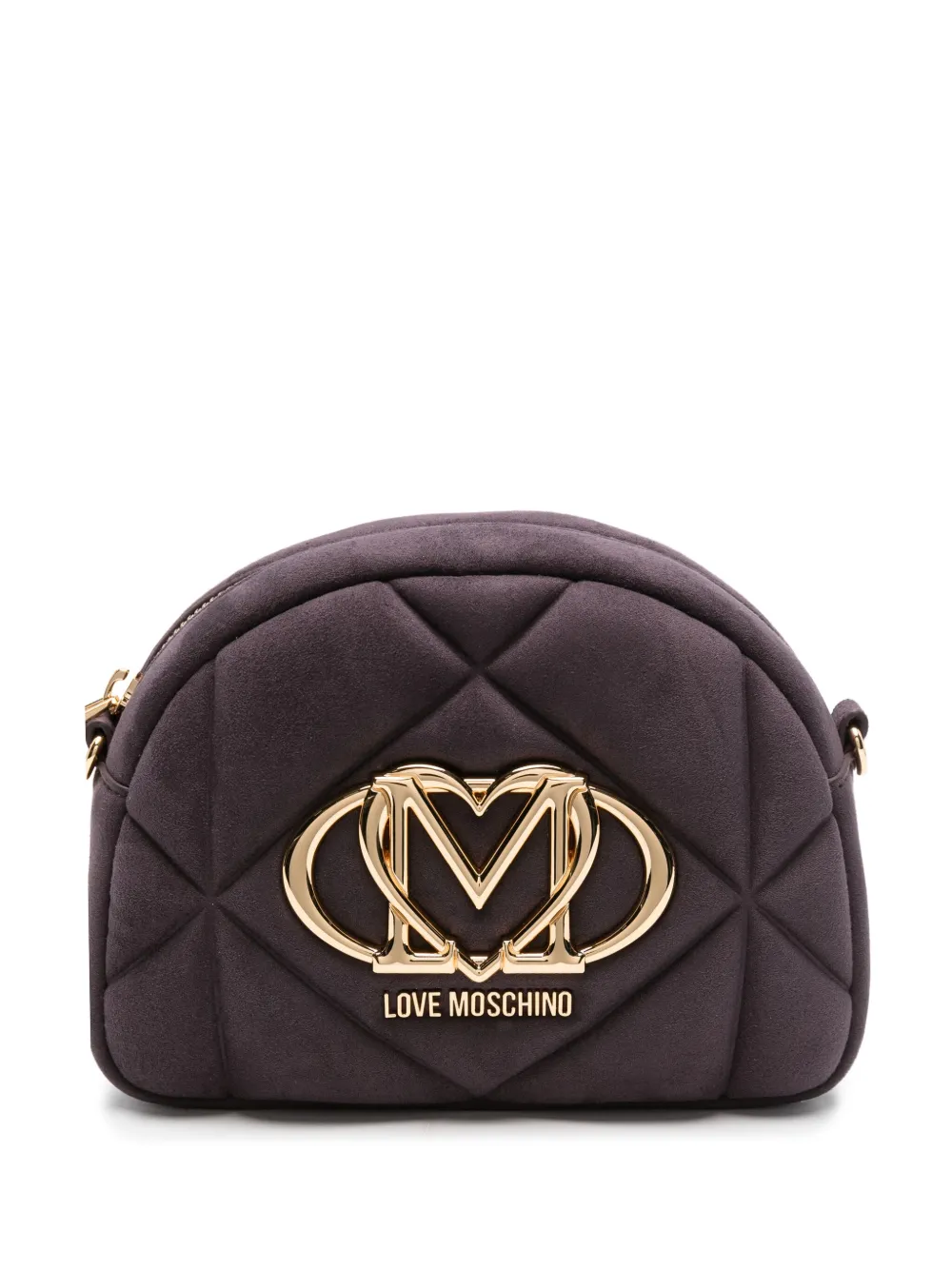 Love Moschino Quilted Logo-plaque Crossbody Bag In Purple