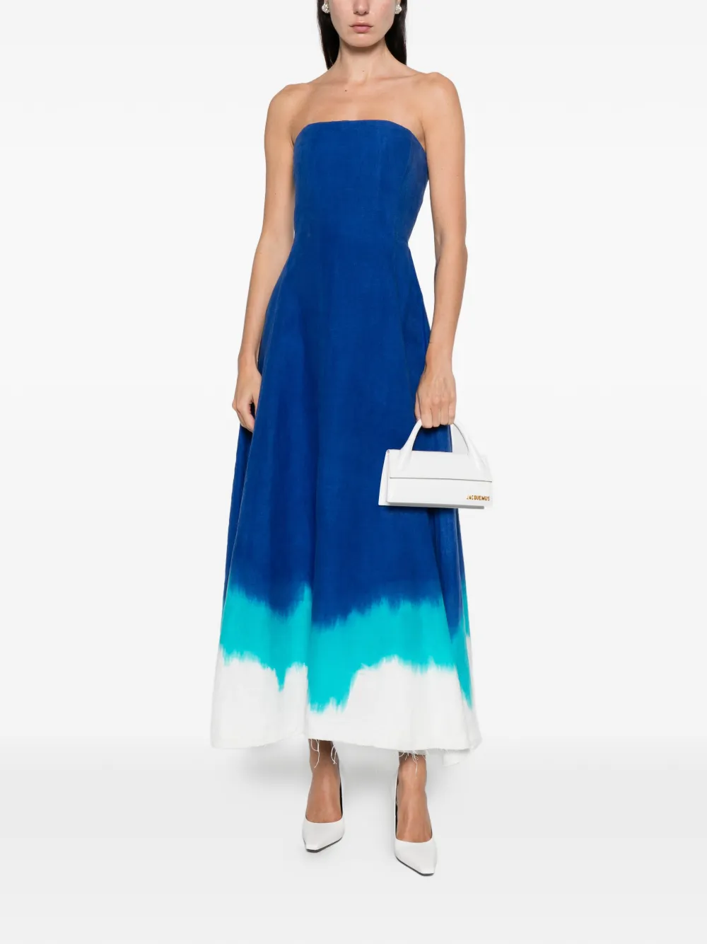 Gabriela Hearst Alessia strapless dip-dye maxi dress - Blauw