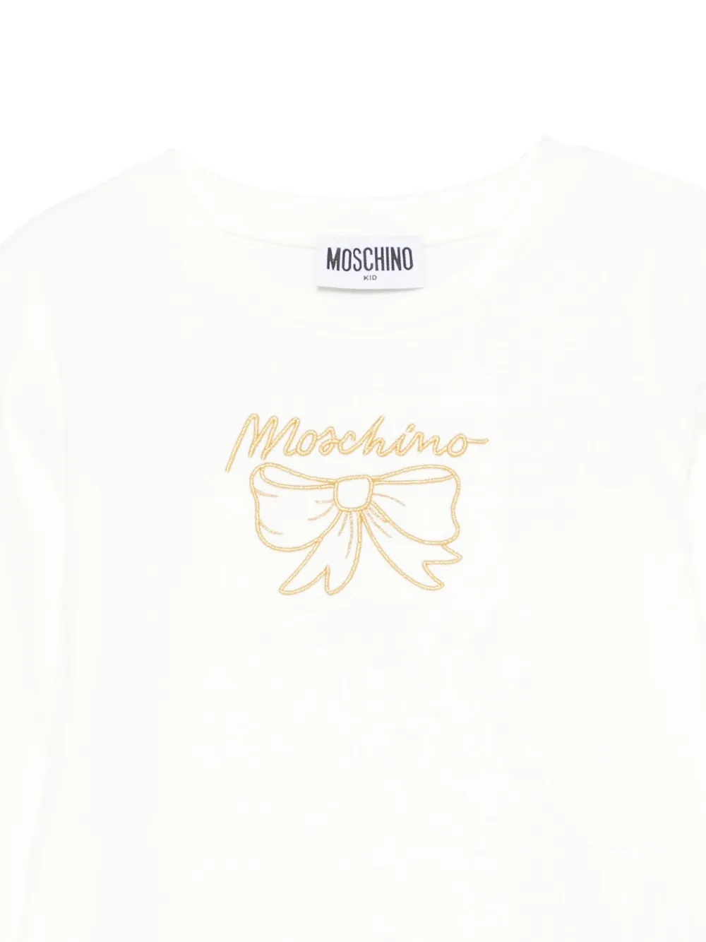 Moschino Kids T-hirt verfraaid met strik en lange mouwen Wit
