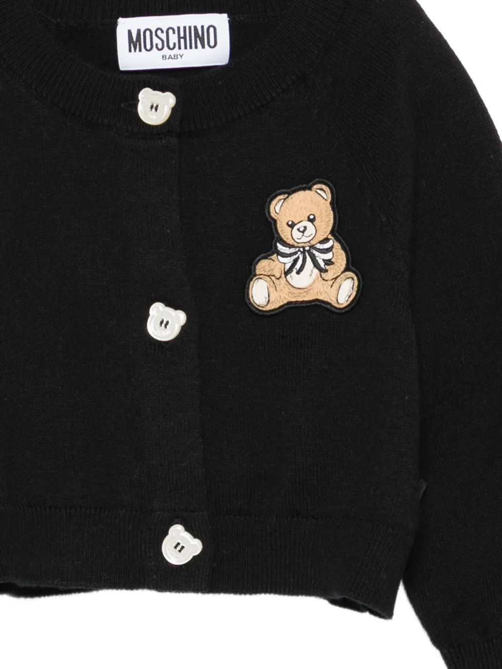 Moschino Kids Vest met teddybeerapplicatie Zwart