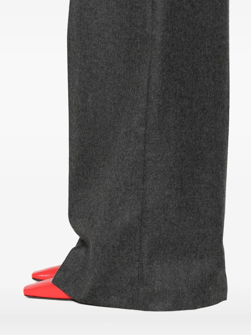 Eric Bompard Ribbed Straight Trousers In Gray