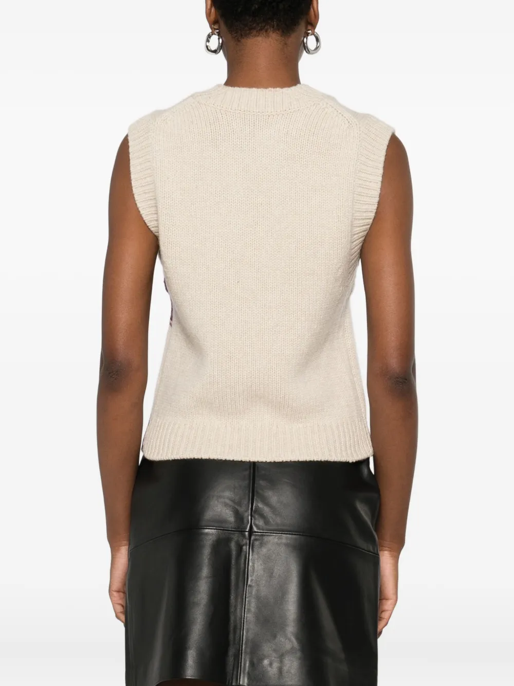 Eric Bompard Floral-print Sleeveless Vest In White