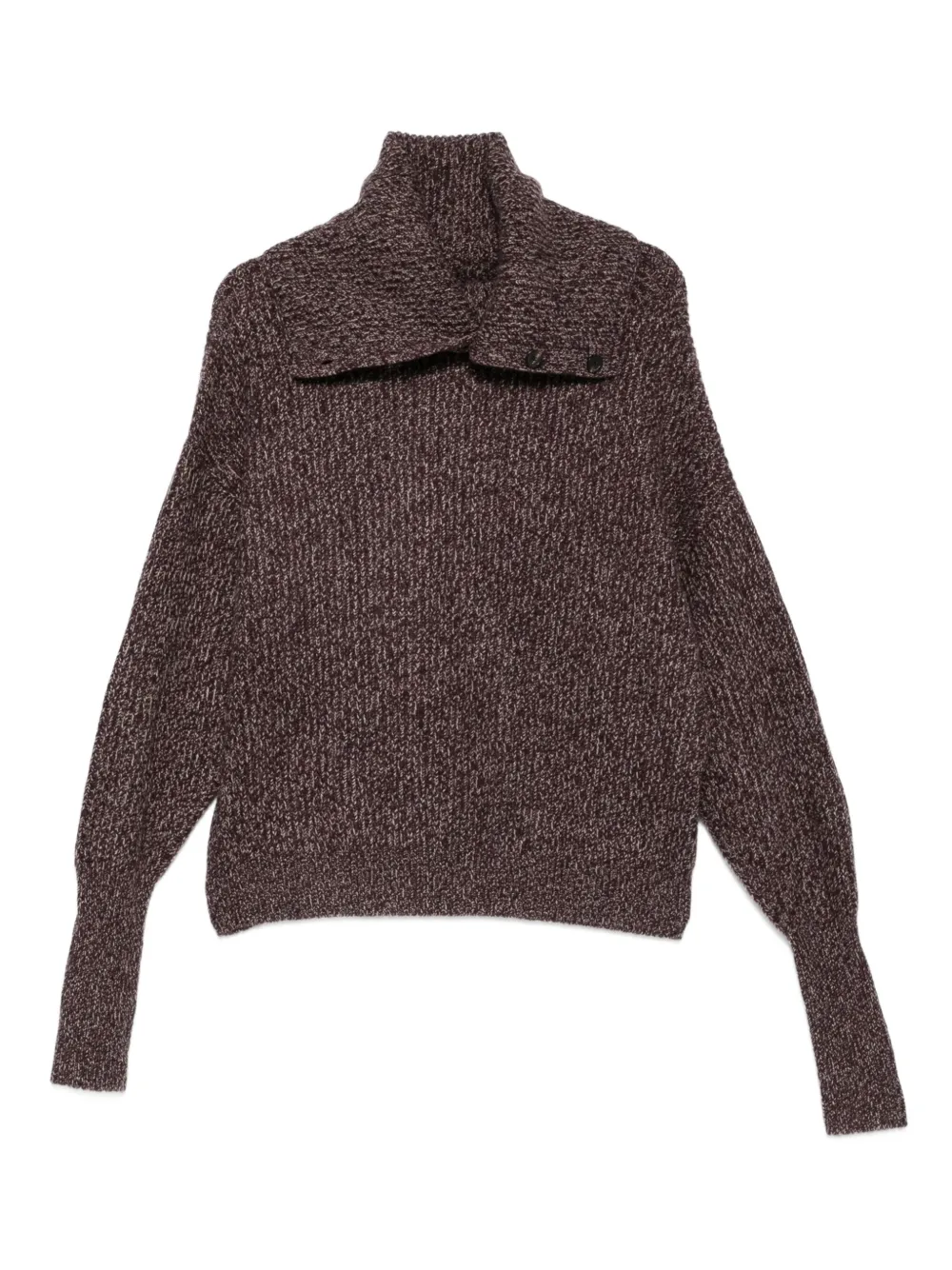 Eric Bompard Button-collar Sweater In Brown