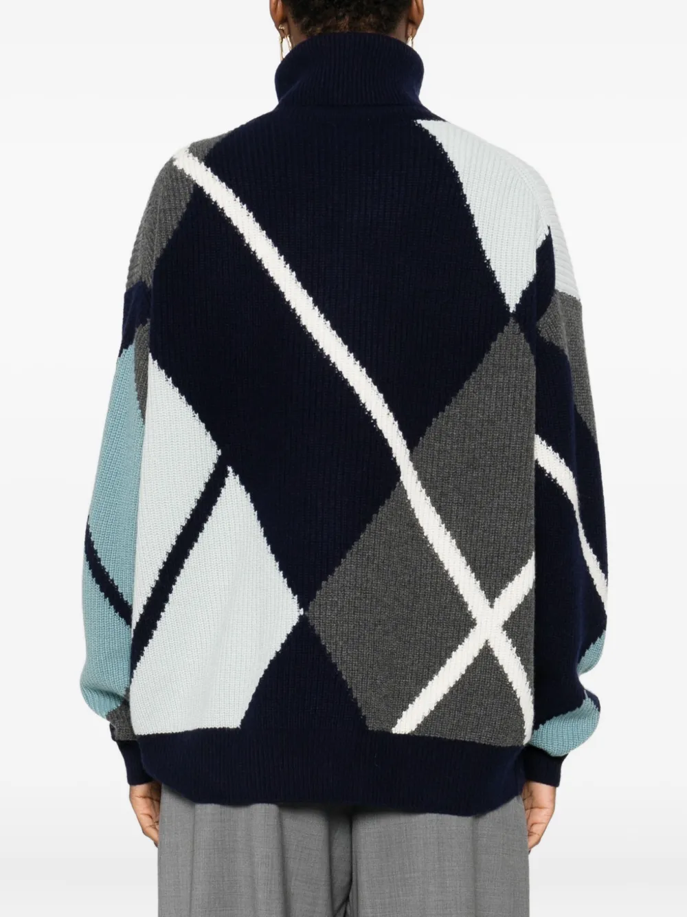 Eric Bompard Diamond-pattern Turtleneck Sweater In Multi