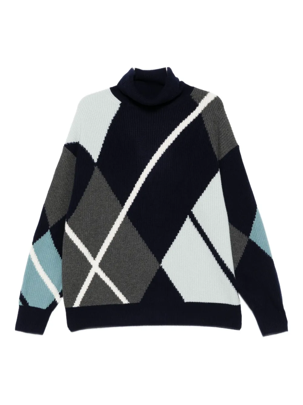 Eric Bompard Diamond-pattern Turtleneck Sweater In Multi