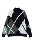 Eric Bompard diamond-pattern turtleneck sweater - Blue