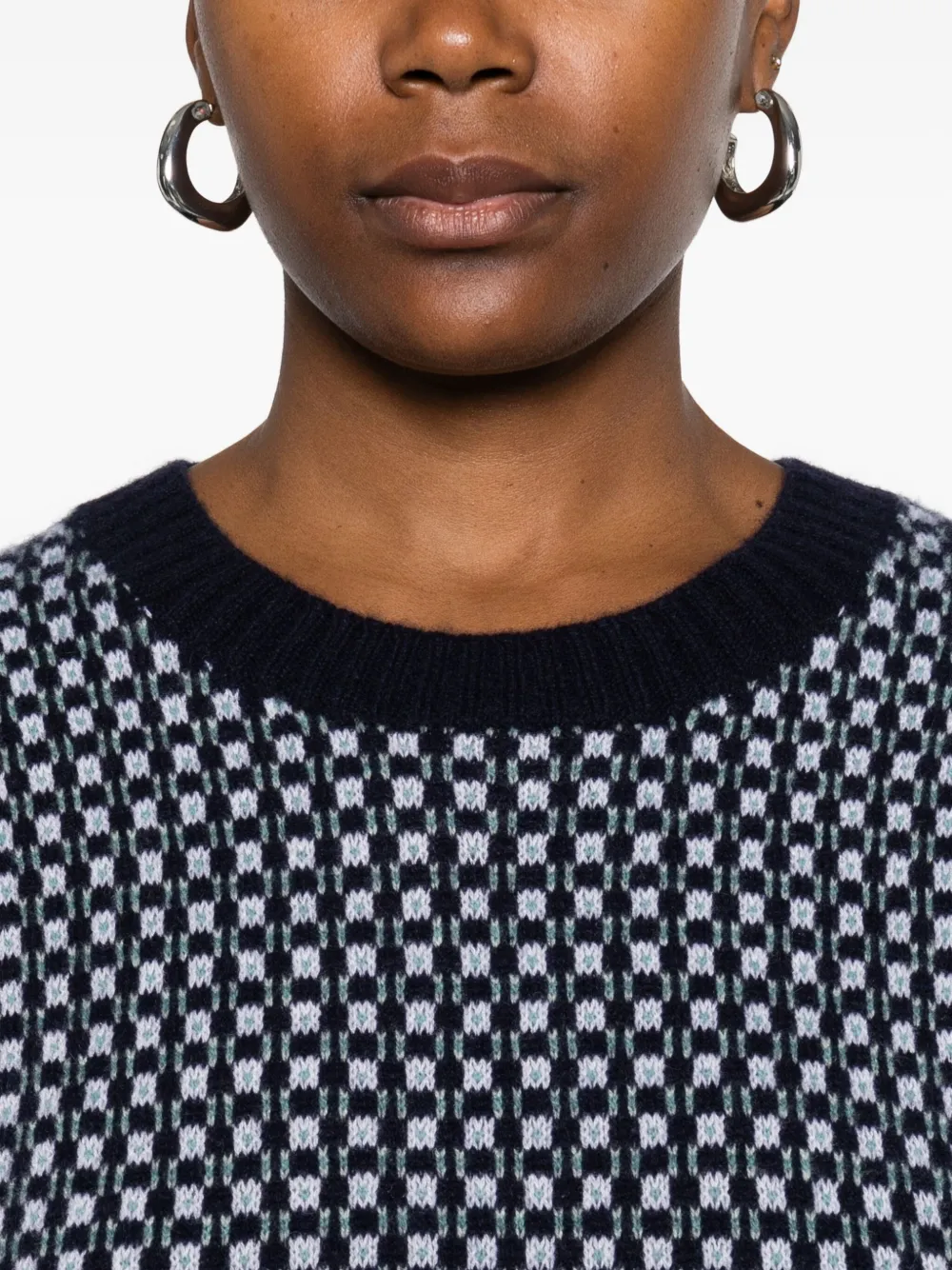 Eric Bompard Patterned Crew-neck Vest In Blue