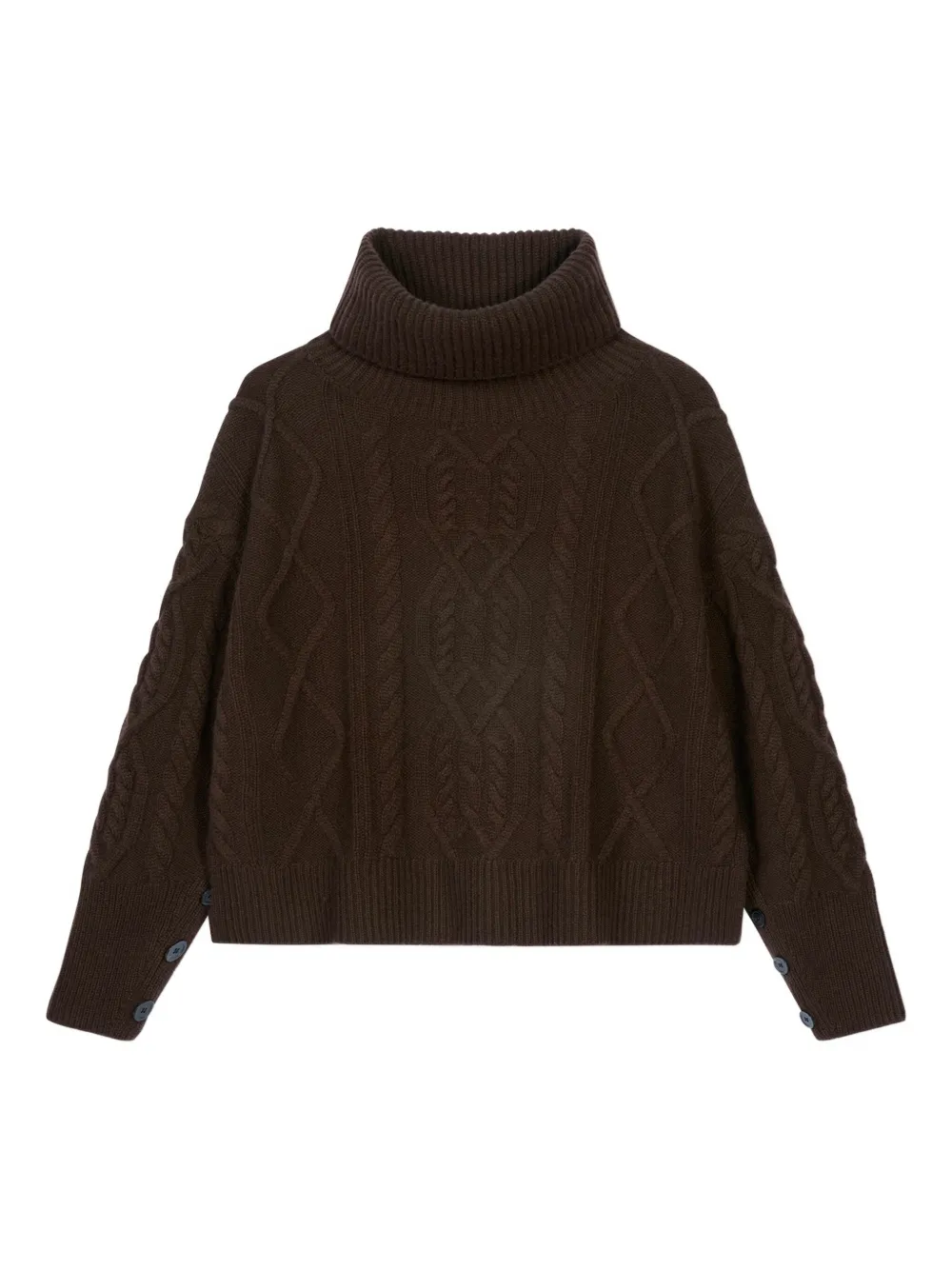 Eric Bompard Rollkragenpullover mit Zopfmuster | Braun | Image 1