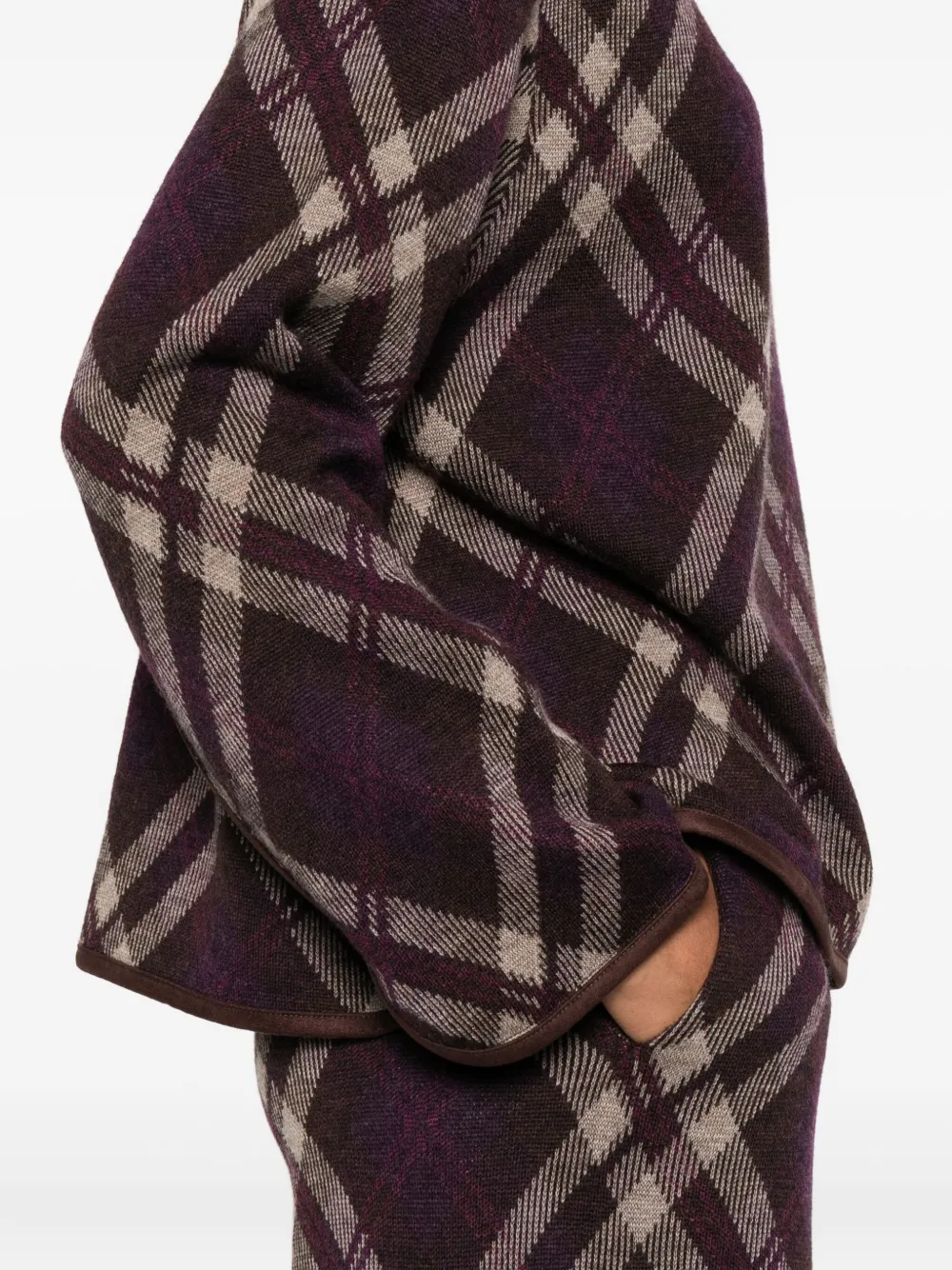Eric Bompard High-neck Tartan Sweater In Purple