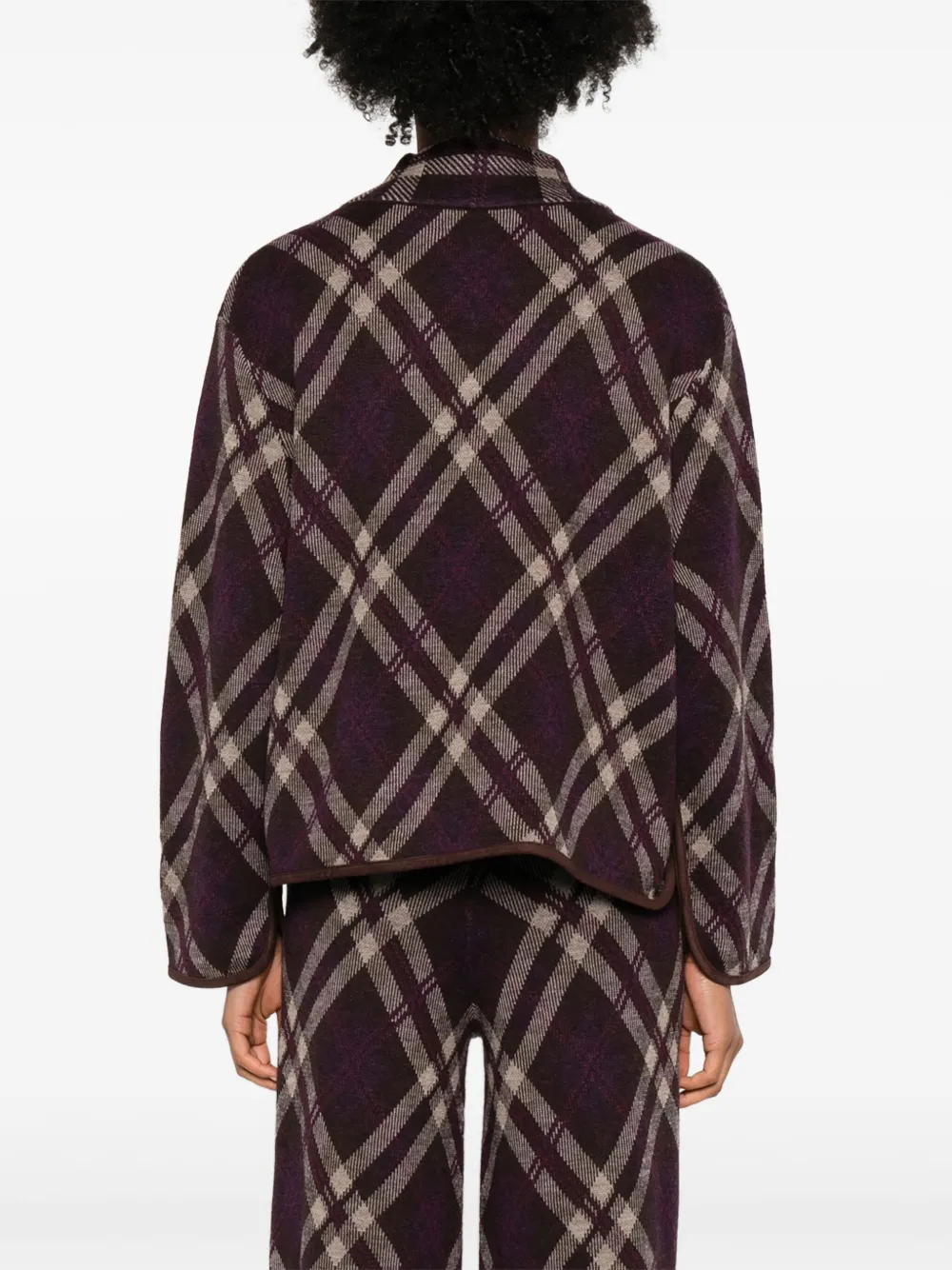 Eric Bompard High-neck Tartan Sweater In Purple