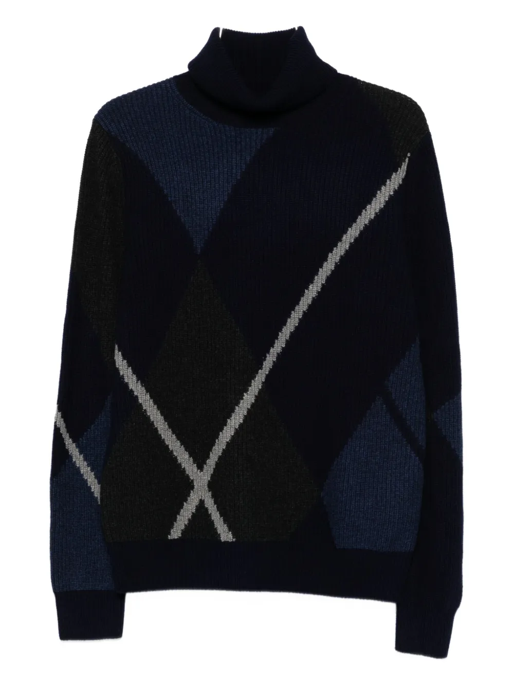 Eric Bompard Argyle Diamond-pattern Sweater In Black