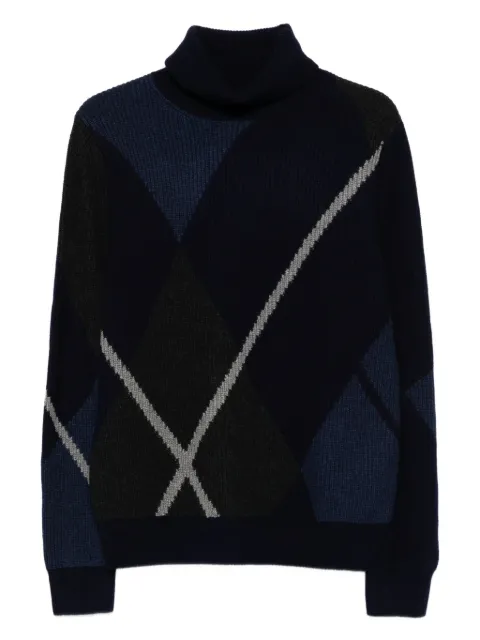 Eric Bompard Argyle diamond-pattern sweater