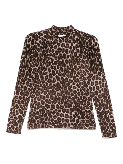 Eric Bompard leopard-print cashmere T-shirt 