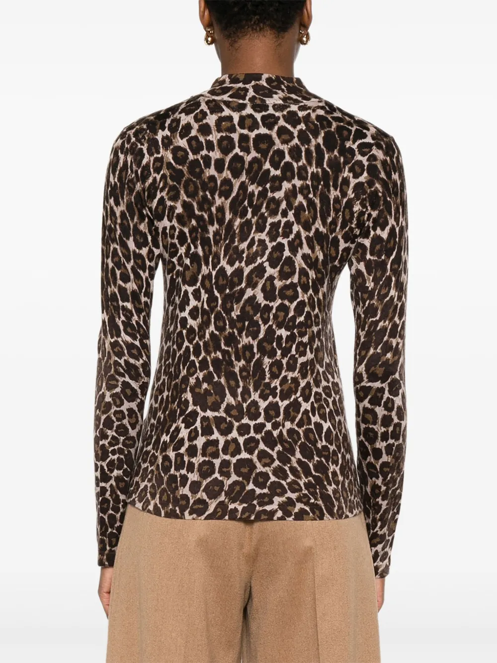 Eric Bompard T-shirt Aus Kaschmir Mit Leoparden-print In Animal Print