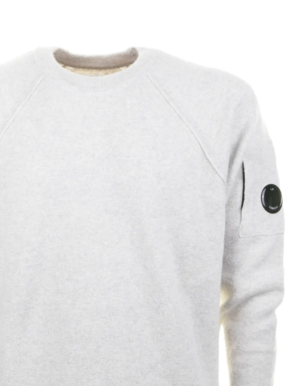C.P. Company Trui met raglan mouwen en Lens-zak Wit