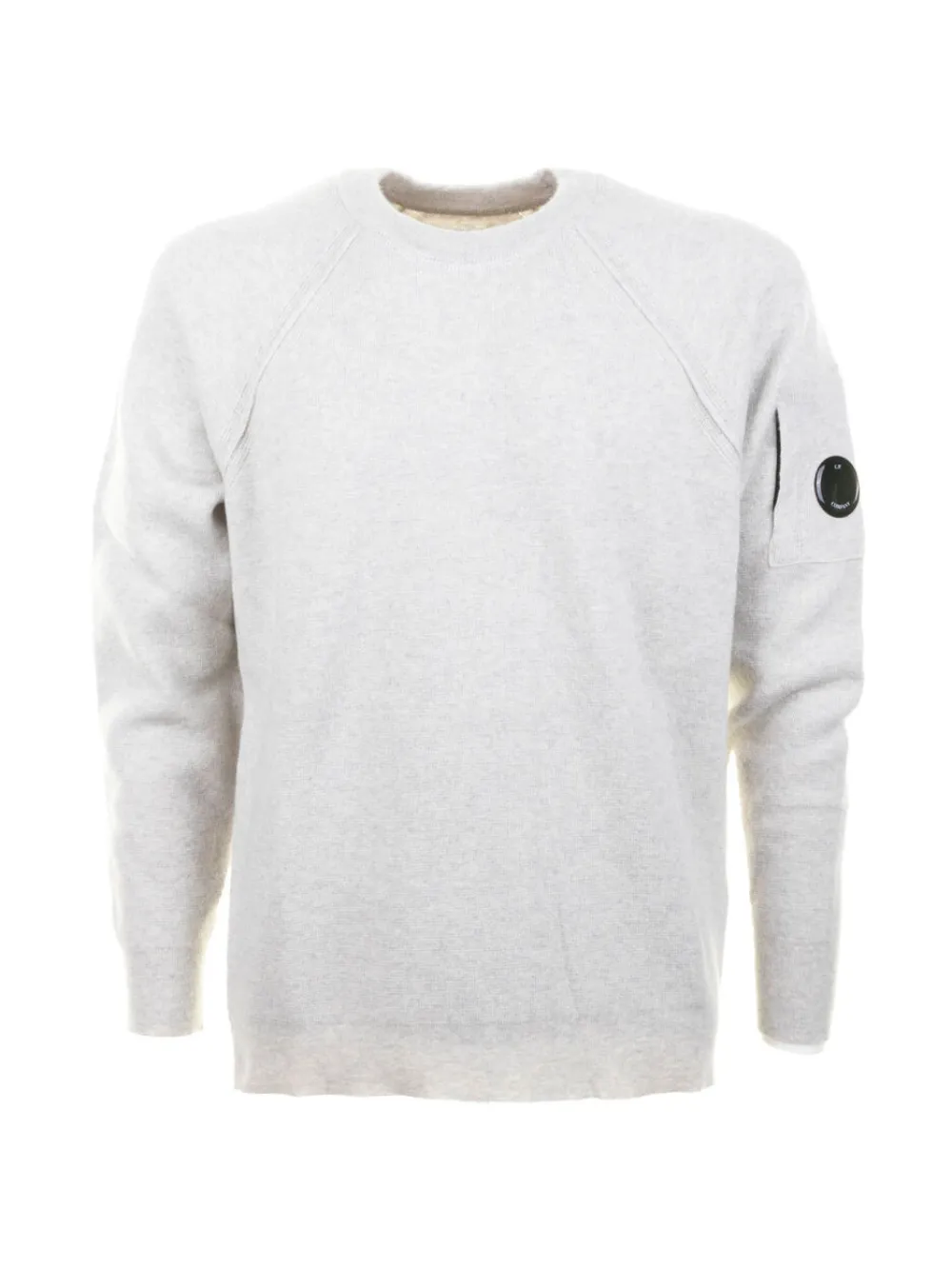 C.P. Company Maglione con maniche raglan e tasca Lens - Bianco