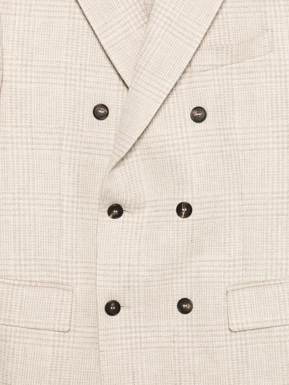 Incotex Checked Double-breasted Blazer In White
