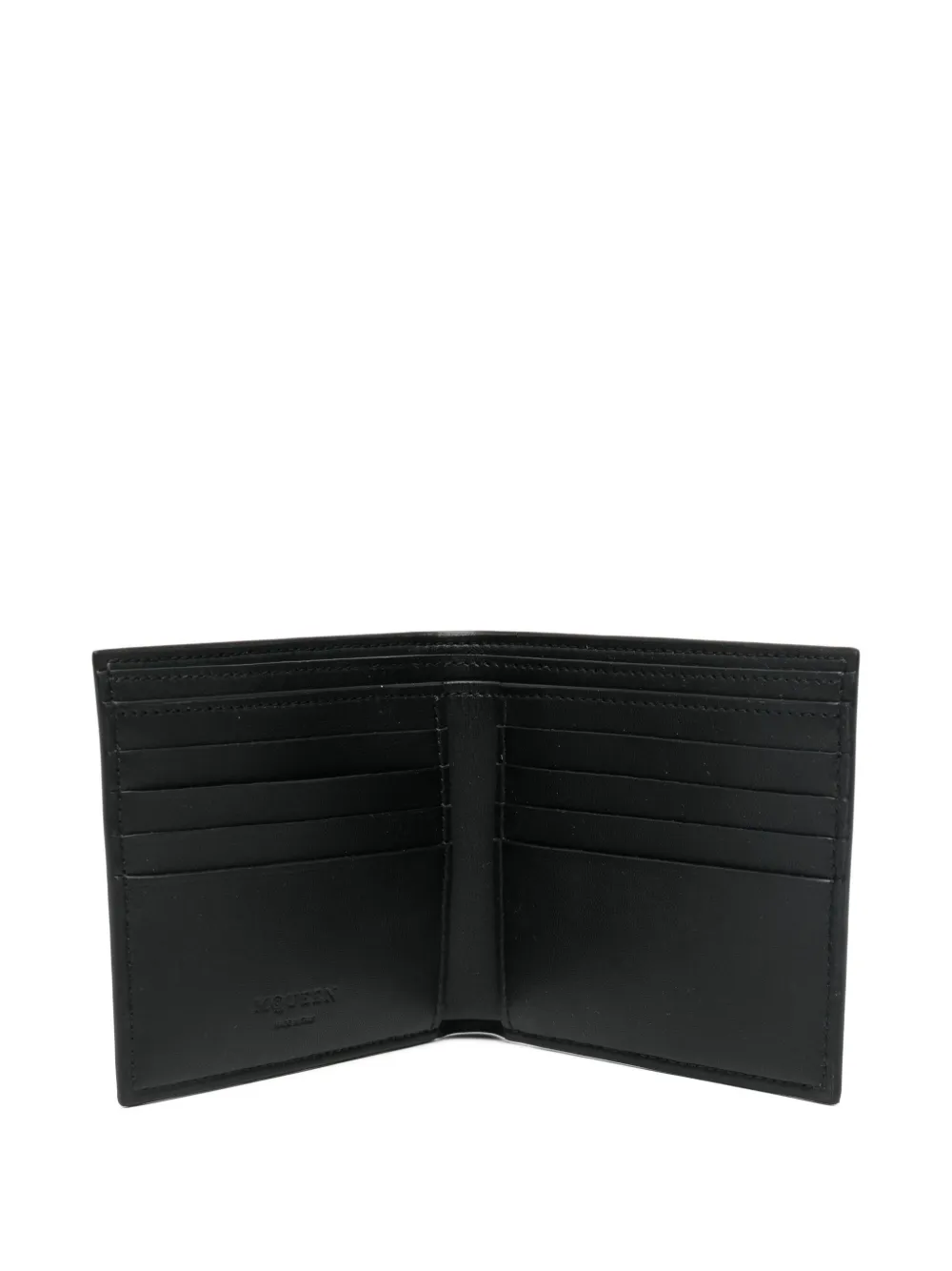Alexander Mcqueen Skull-plaque Bi-fold Wallet In Green