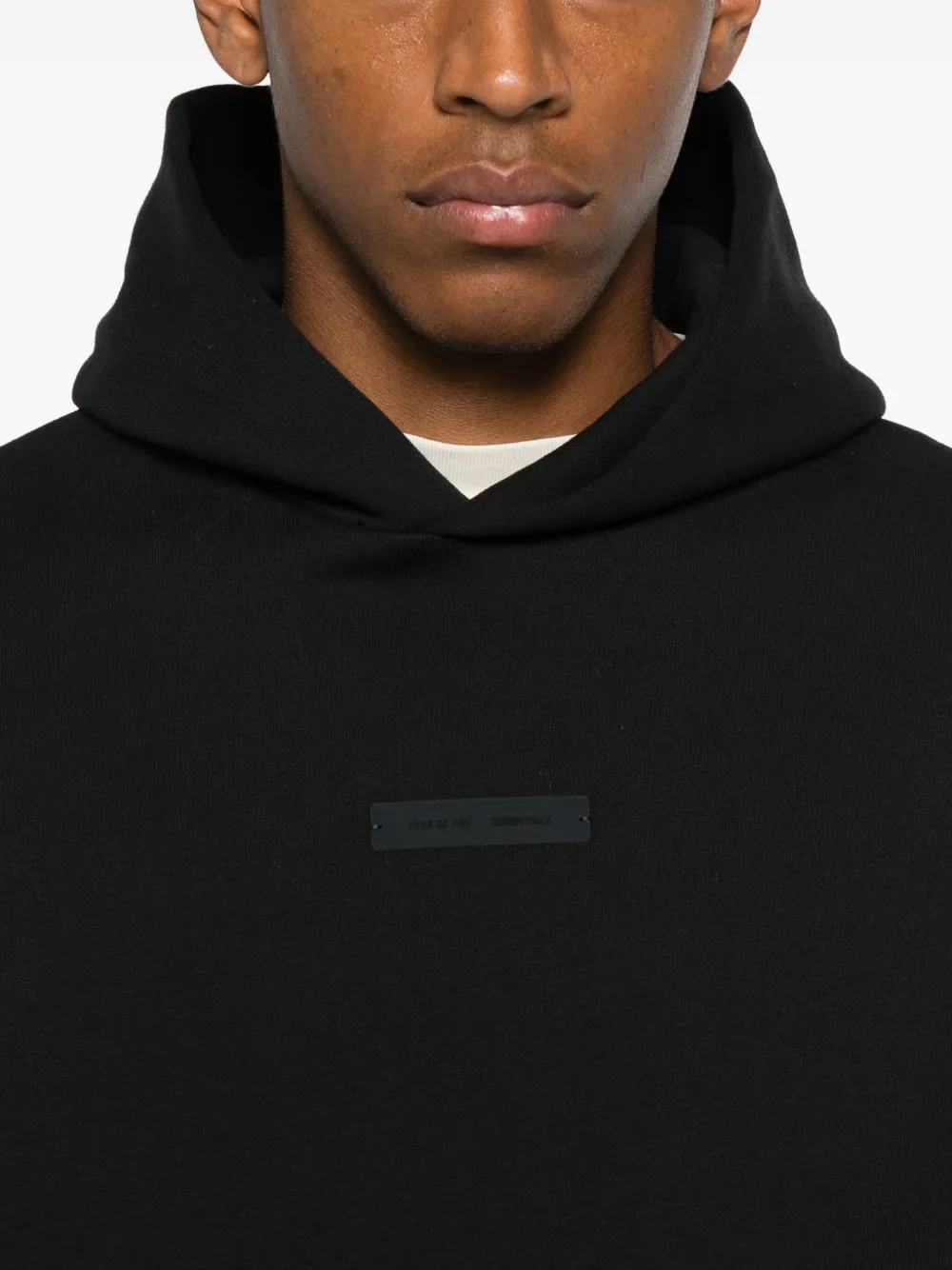 Essentials Logo-detail Hoodie In Black
