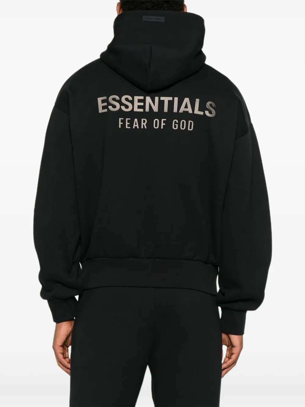 FEAR OF GOD ESSENTIALS Hoodie met logodetail Zwart