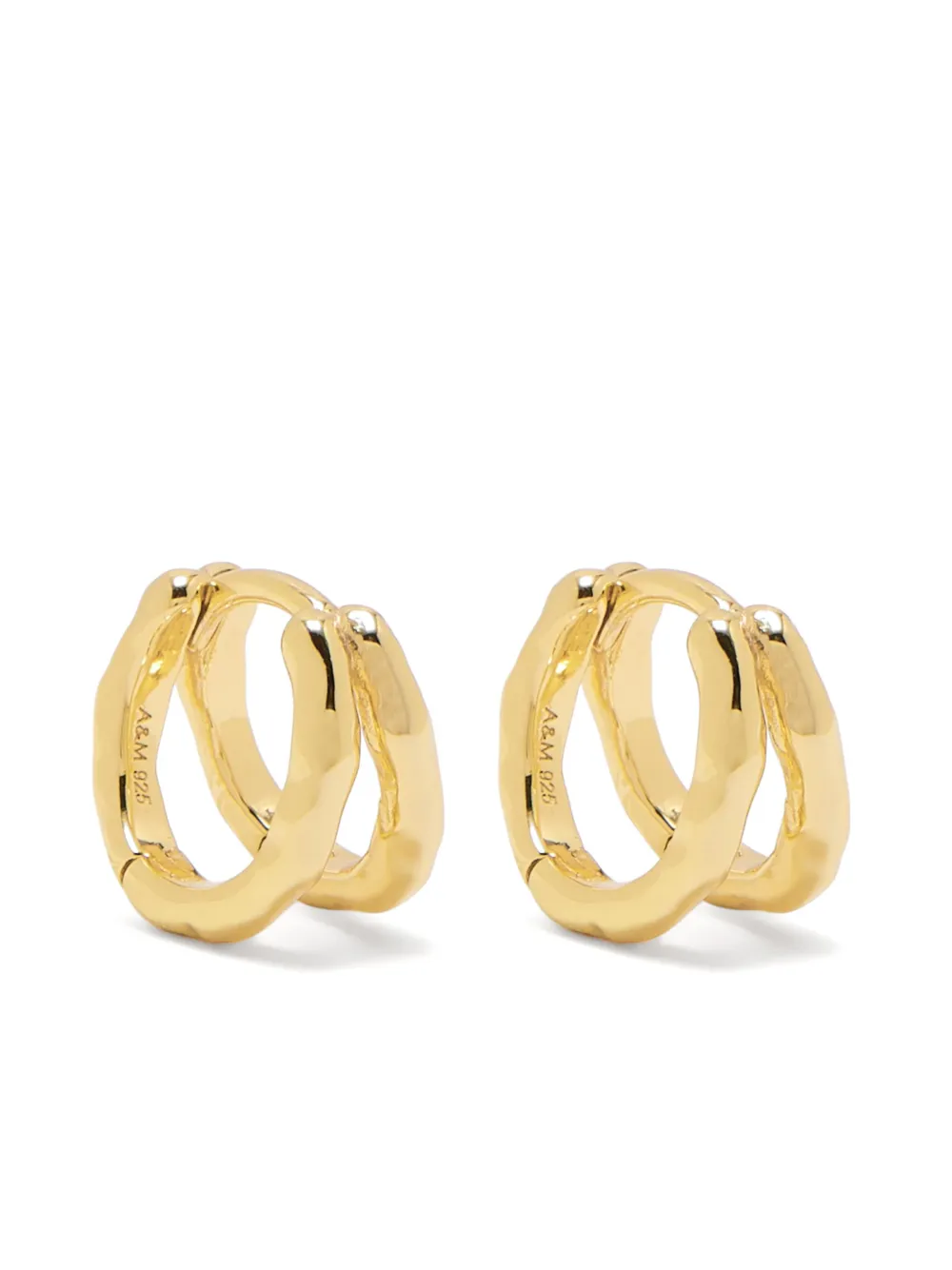 Astrid & Miyu hammered double-hoop earrings | Gold | Image 1