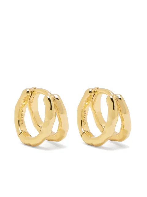 Astrid & Miyu hammered double-hoop earrings