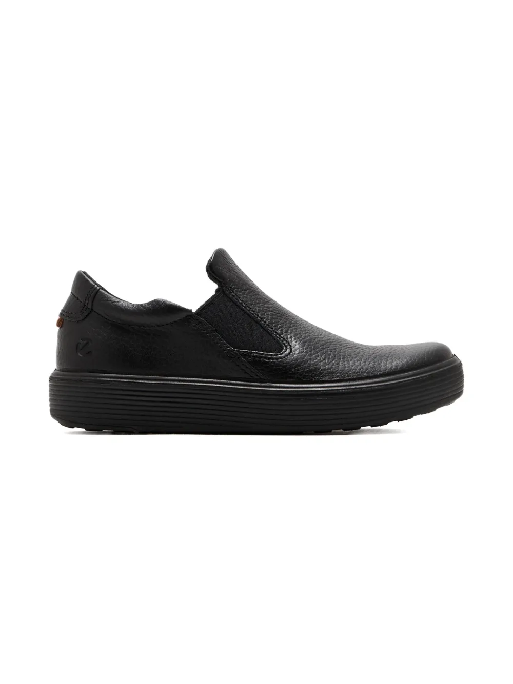 ECCO Soft 60k elastic-panel leather loafers Black
