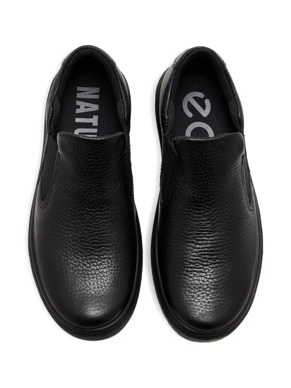 ECCO Soft 60k elastic-panel leather loafers Black