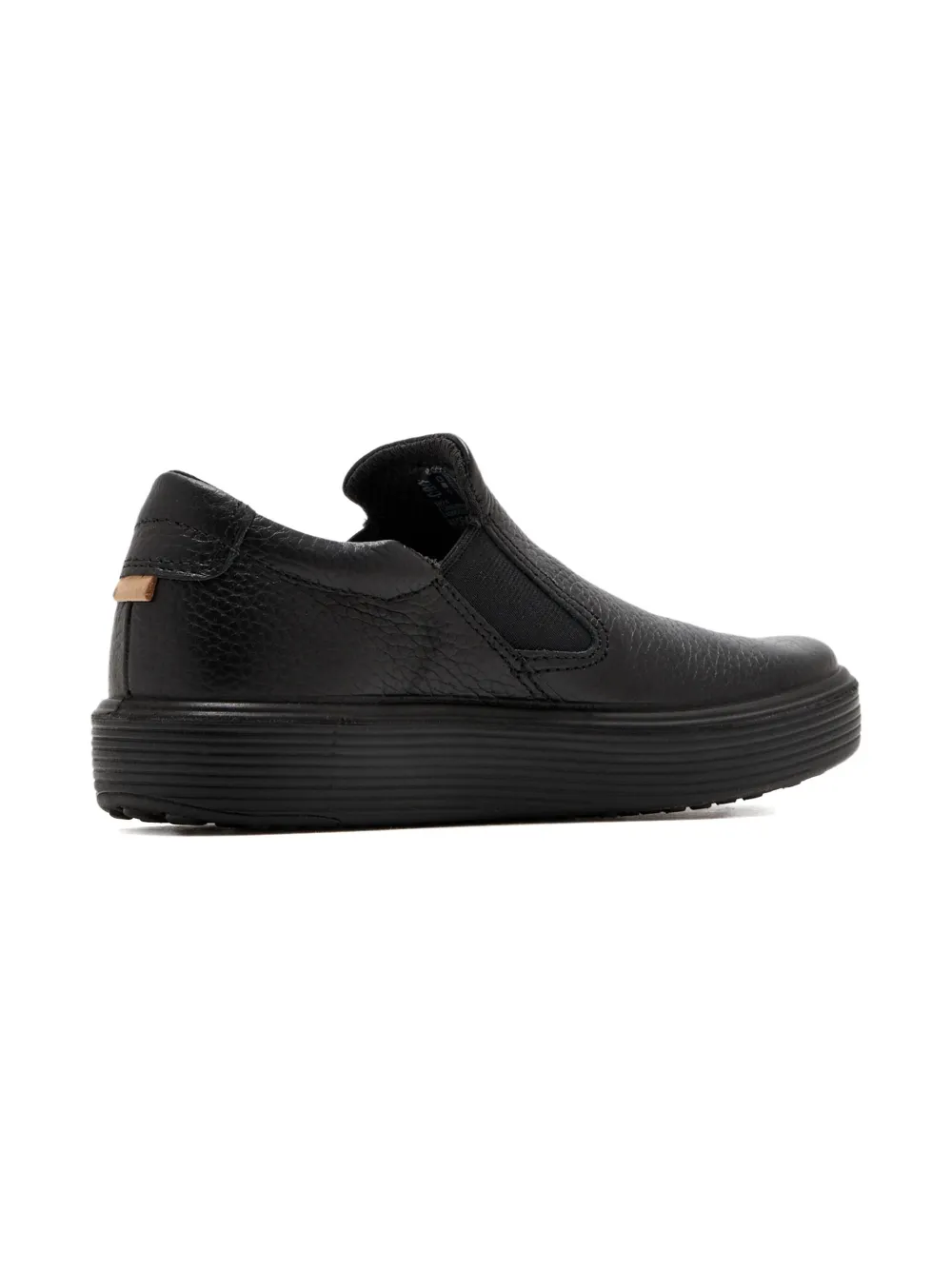 ECCO Soft 60k elastic-panel leather loafers - Zwart