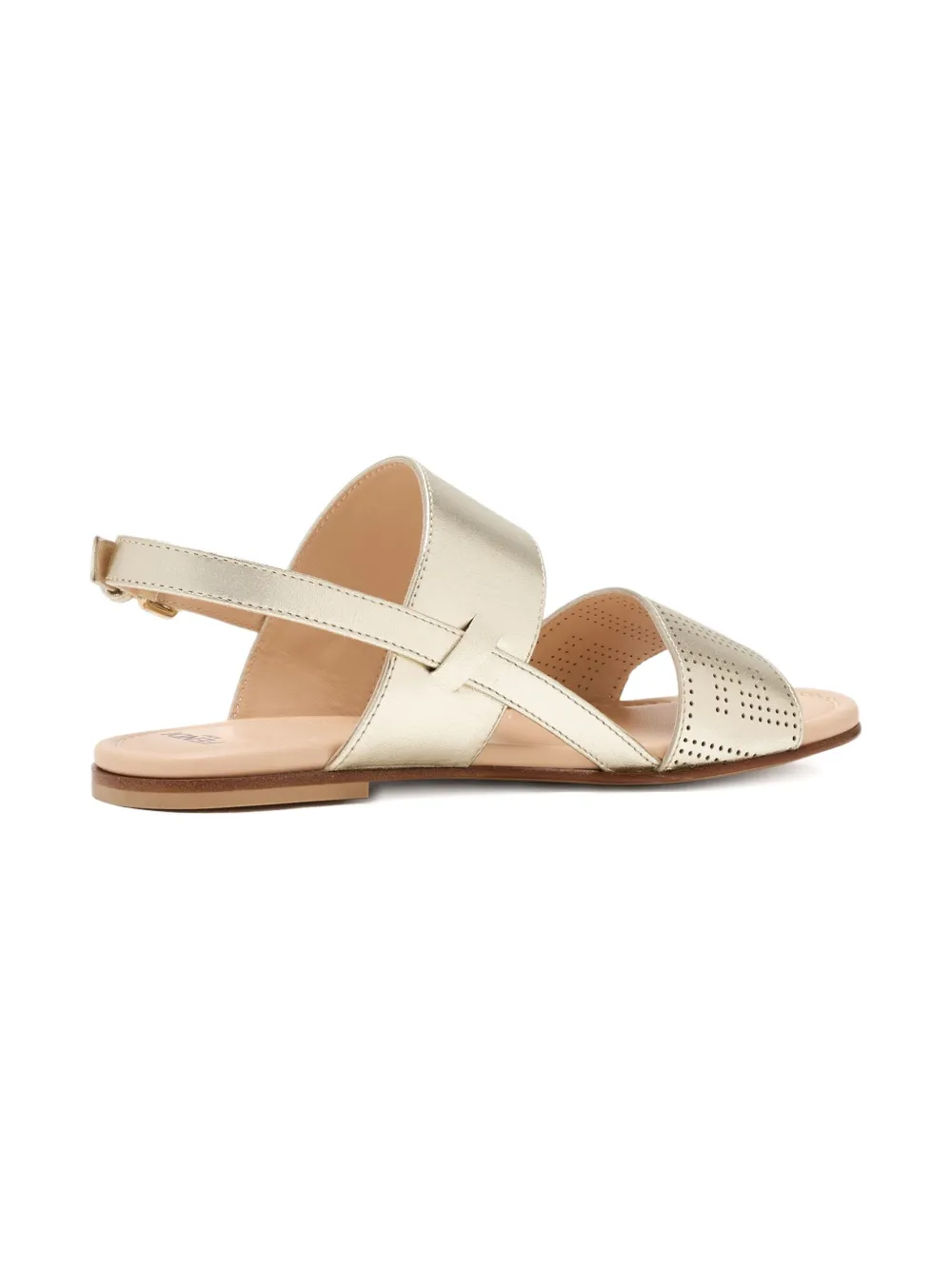 Fendi Kids double-strap perforated sandals Yellow