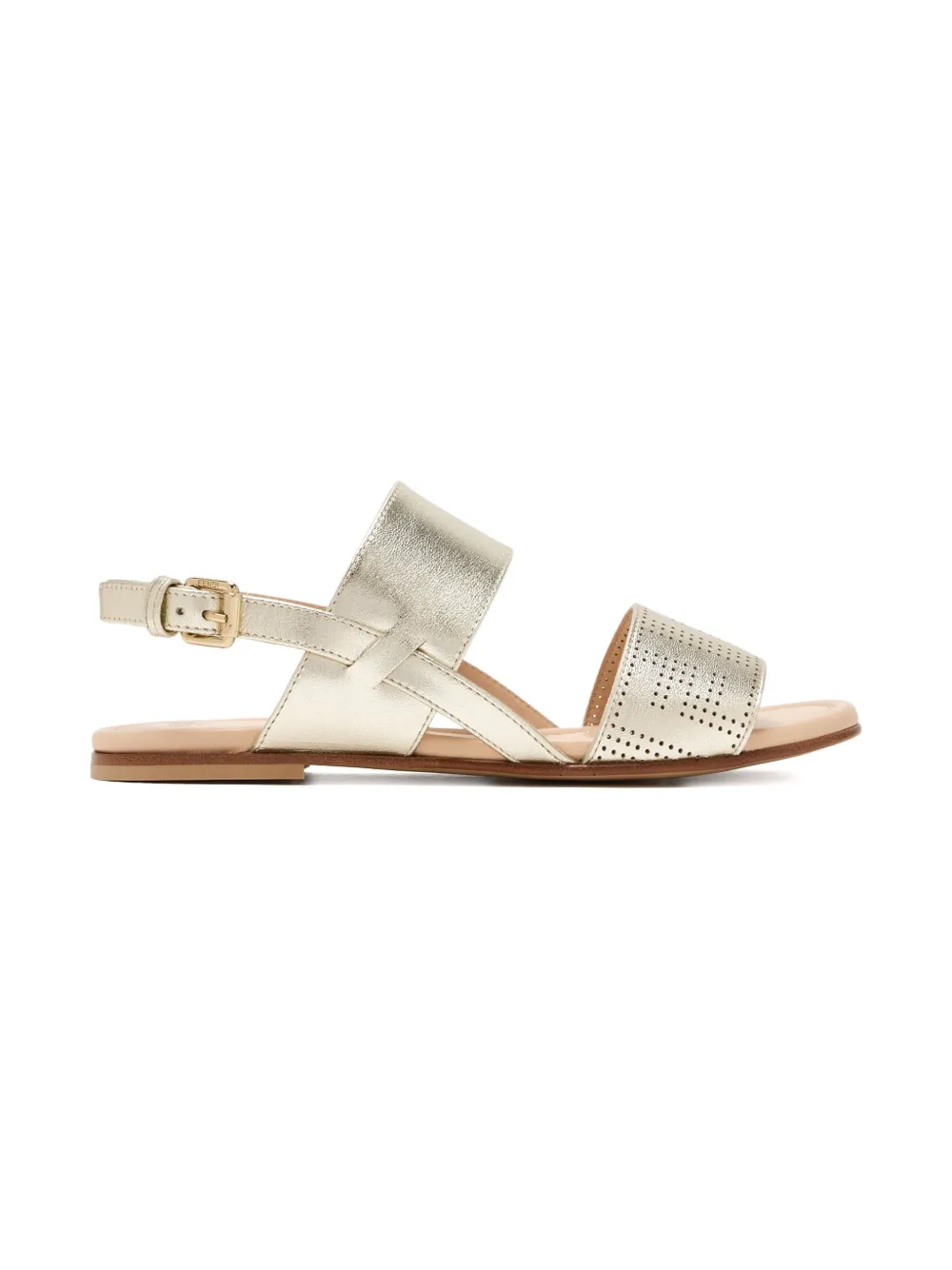 Fendi Kids double-strap perforated sandals Yellow