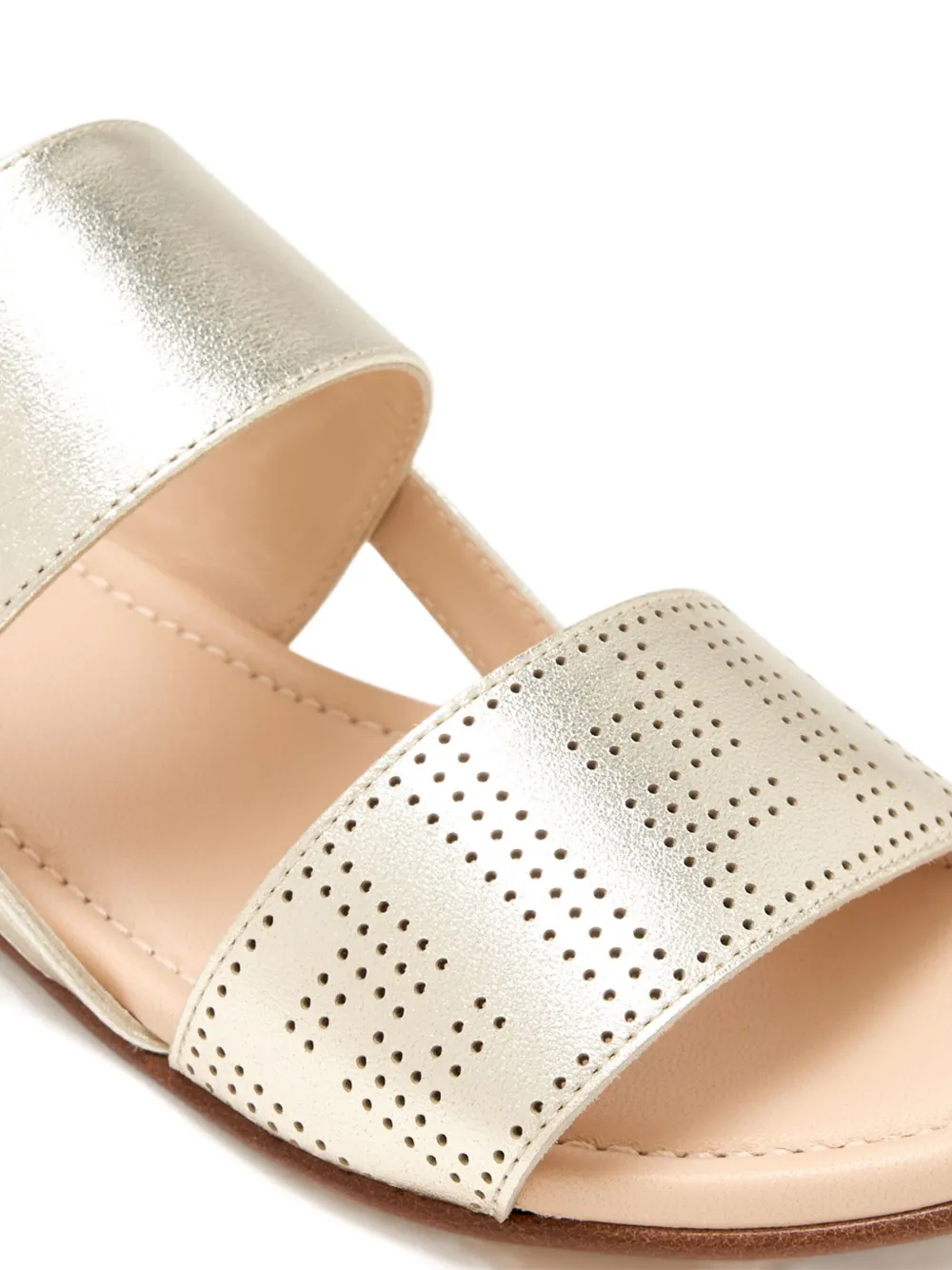 Fendi Kids double-strap perforated sandals Yellow