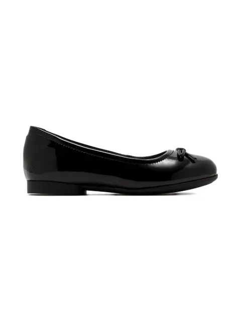 ECCO leather bow-detail ballerinas