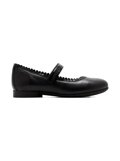 ECCO Mary Jane scalloped-edge ballerinas