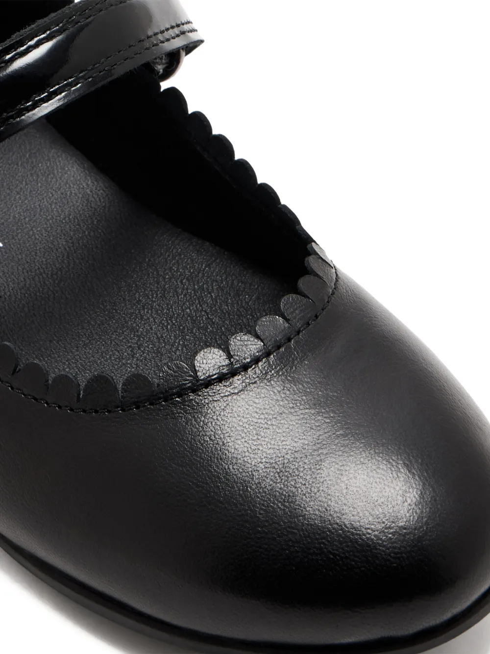 ECCO Mary Jane scalloped-edge ballerinas Black