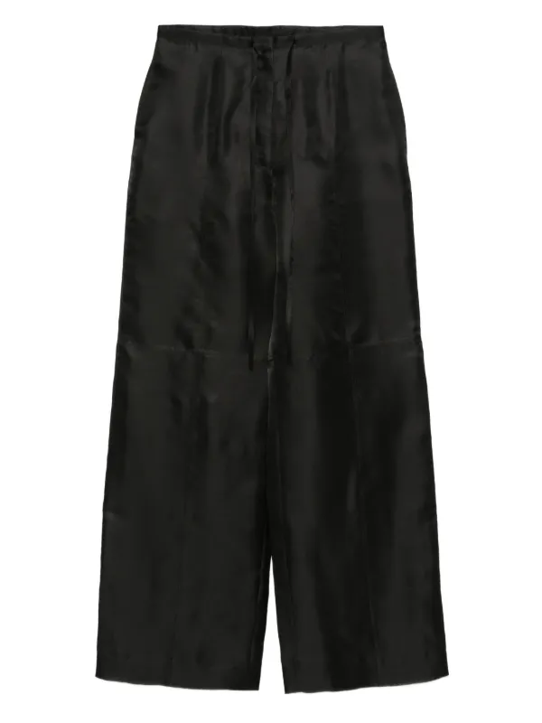 Róhe Drawstring Silk Trousers in Black