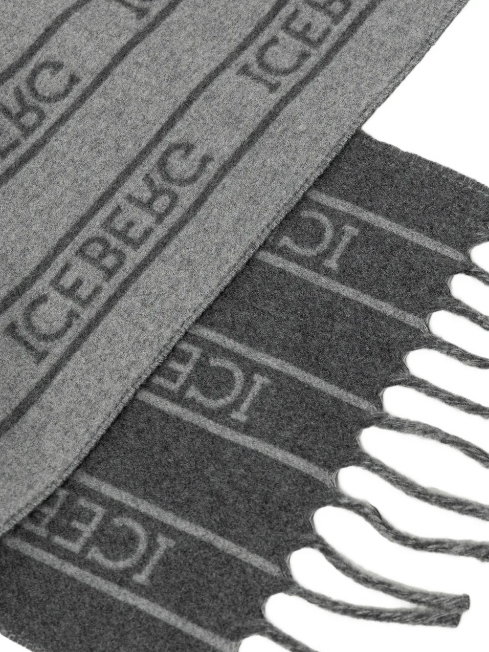 Iceberg lettering fringed scarf - Grijs