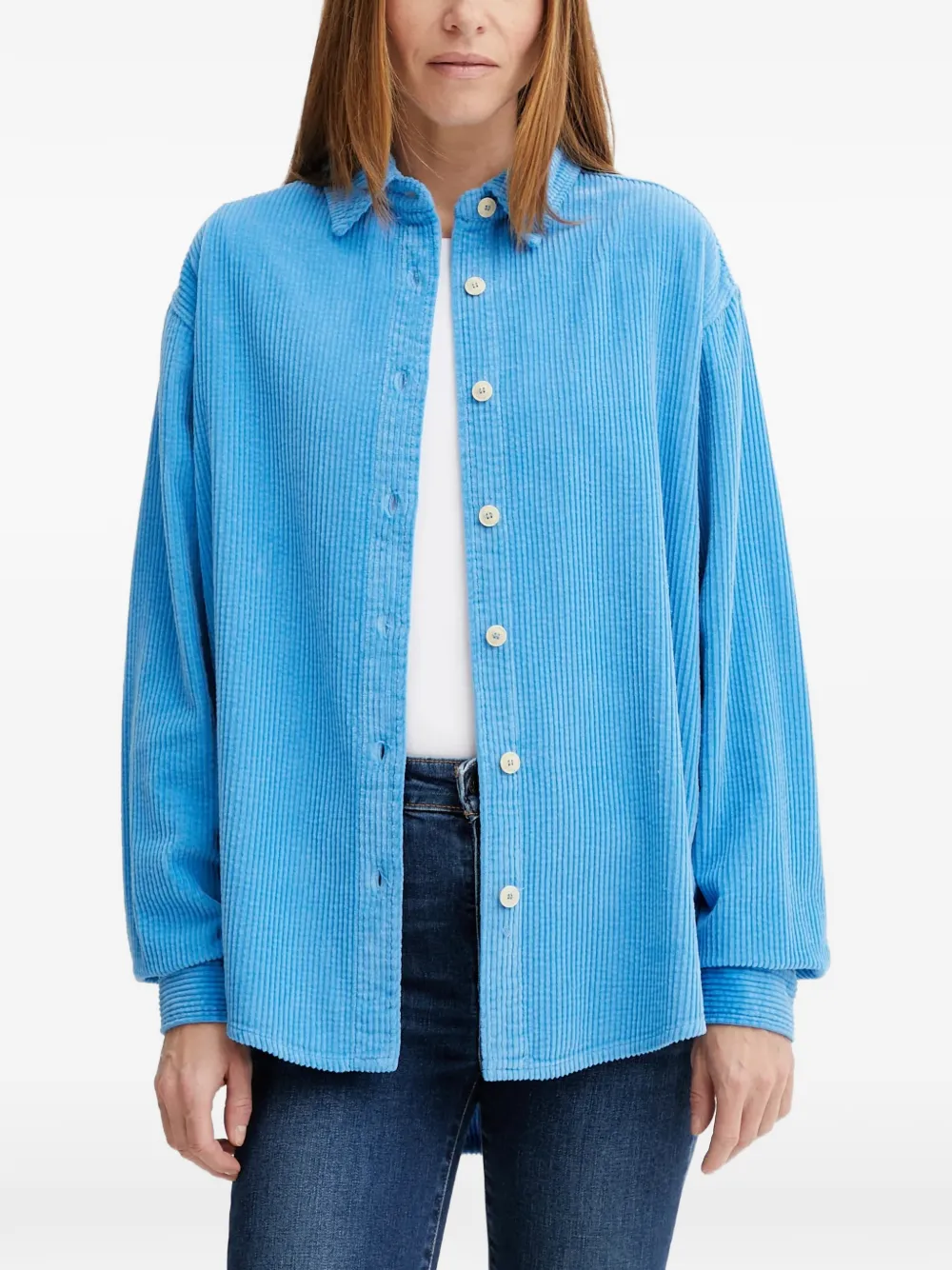 American Vintage Padow button-up corduroy shirt - Blau