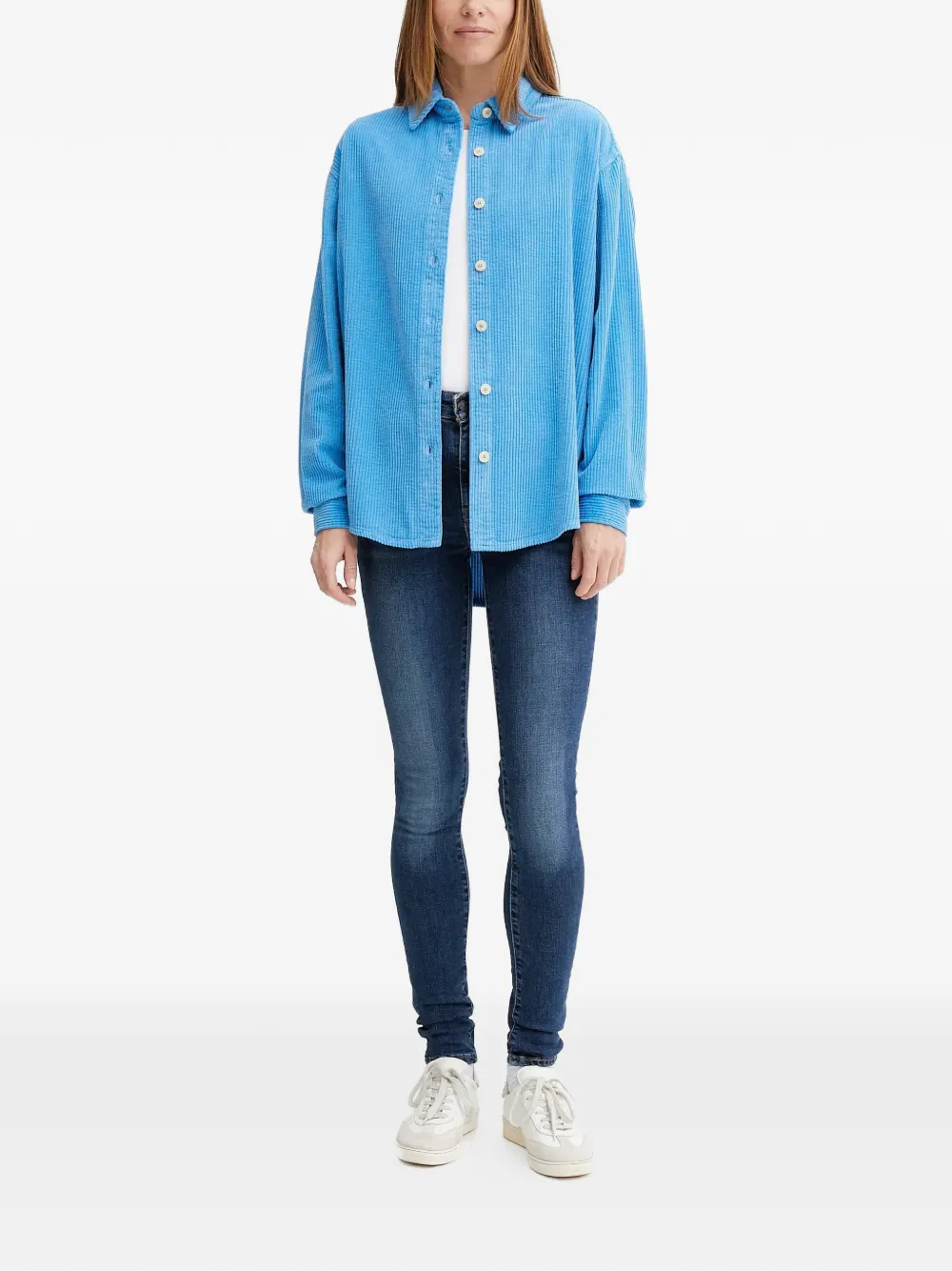 American Vintage Padow button-up corduroy shirt - Blauw