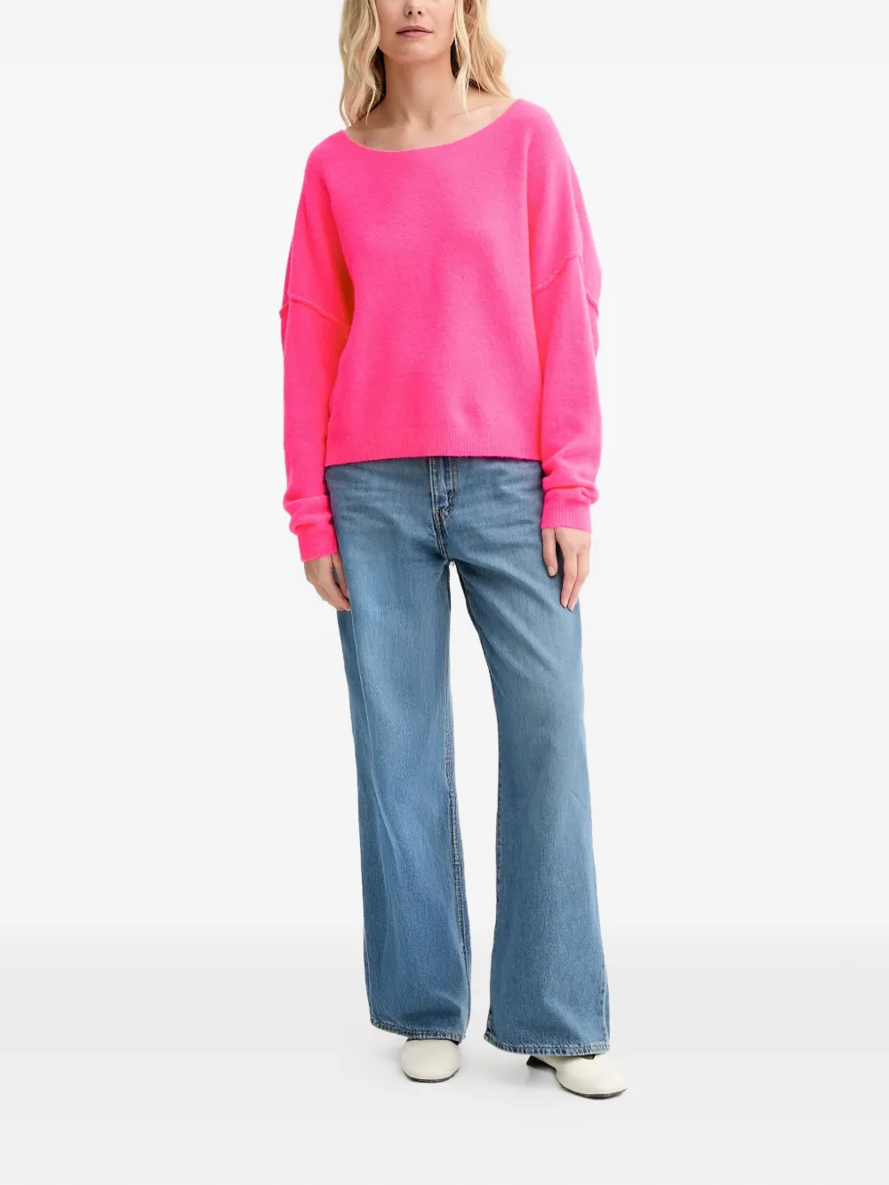 American Vintage Damsville trui met naaddetail Roze