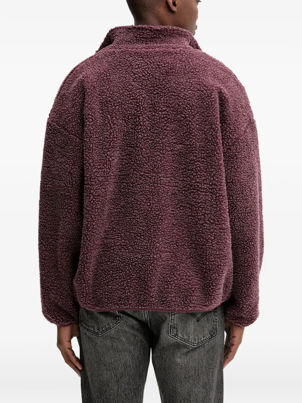 American Vintage Hoktown fleece jack met rits Rood