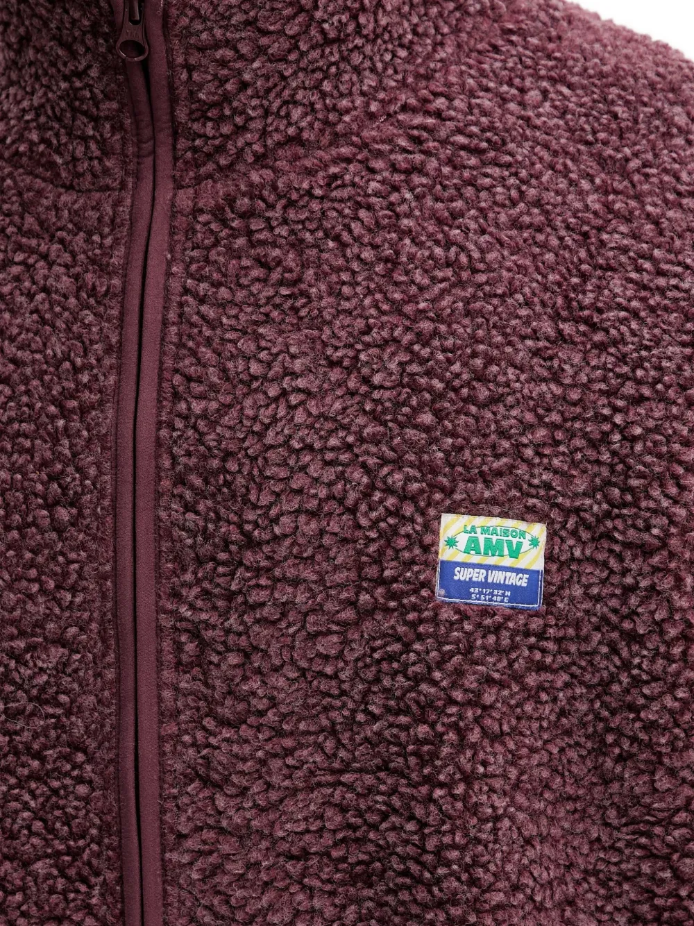 American Vintage Hoktown fleece jack met rits Rood